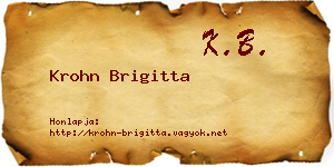 Krohn Brigitta névjegykártya